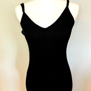 Black knit long dress